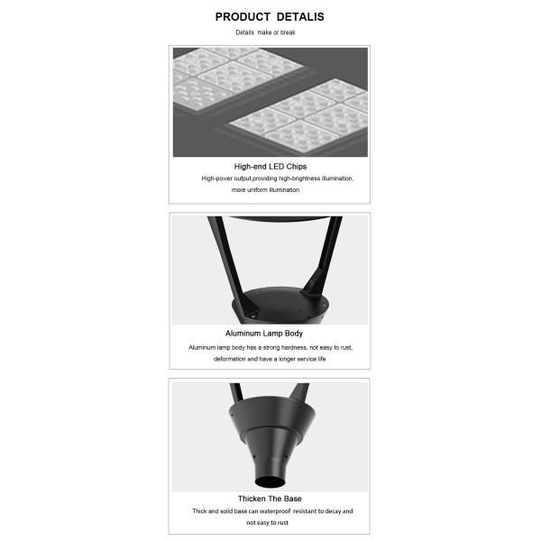 SMD 3030 AC220-240V LED Park Lights PF0.95 30° Sensor for Garden Yard Street Lighting