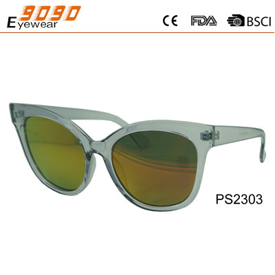 Sunglasses in fashionable design,made of plastic ,flash mirror,suitable for men