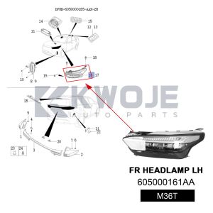 OEM 605000161AA Front Headlight for Chery EXEED M36T
