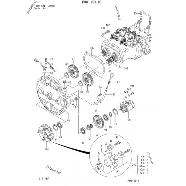 Hitachi excavator ZX250LC-5 9191165 9195236 hydraulic main pump HPV118JX-25A BYB60000104 pump