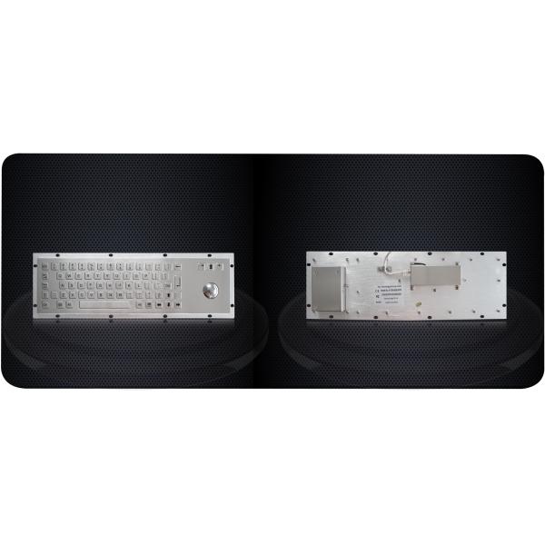 IP65 Static Rated Industrial Stainless Steel Keyboard With Mechanical Trackball For Outdoor