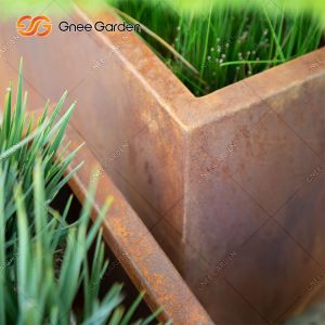 Corten Steel Rectangular Flower Pot Metal Rusty Nursery Planter 2mm Thickness