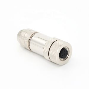 IEC 61076-2-101 Female M12 Connectors 8 Pin Metal Field Wirable Connector
