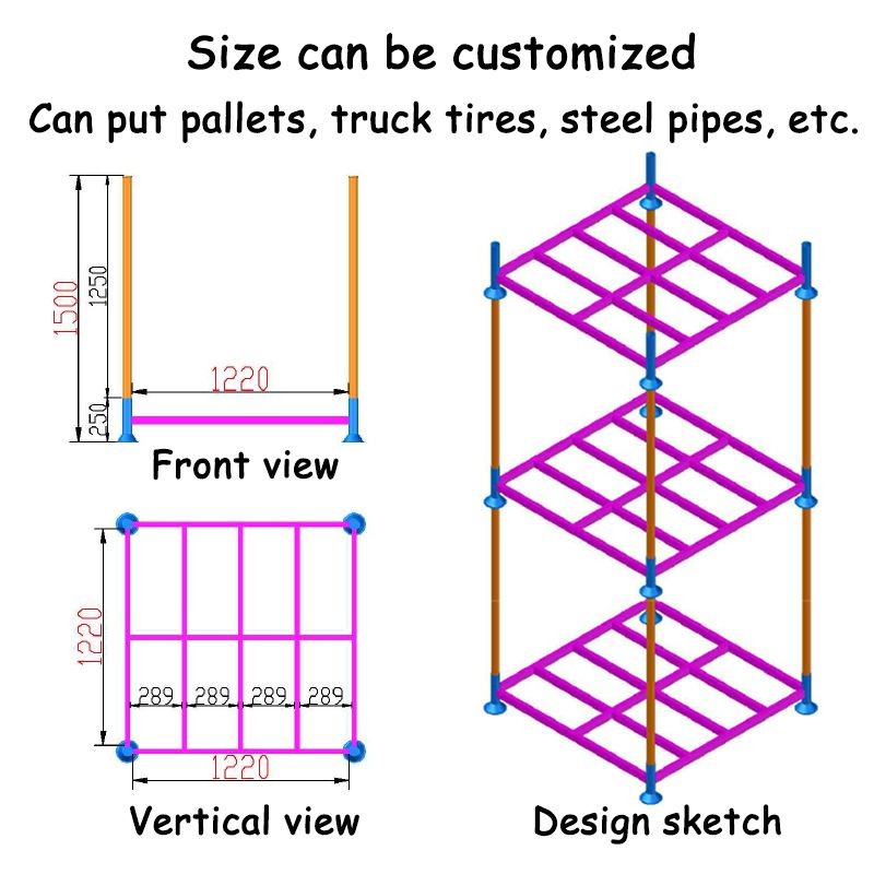 Four Pillars Stackable Metal Pallets 2.5T Warehouse Stacking Systems