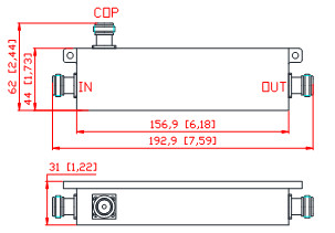 350-6000MHz N Female Directional Coupler For Wireless Communication Systems