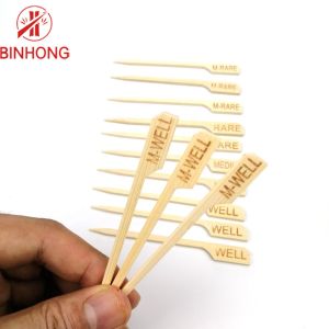 Quality Flat Surface Pointed Tips 8cm BBQ Bamboo Sticks for sale