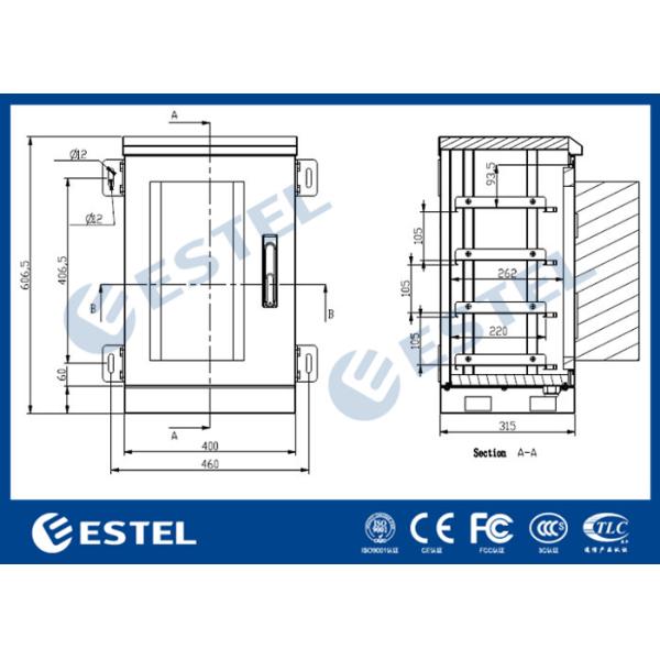 Small Size Outdoor Network Enclosure , Outdoor Data Cabinet IP55 With One Front Door