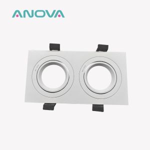 Dual-Head Square Recessed Spotlight 20° Tilt & Rotating Housing