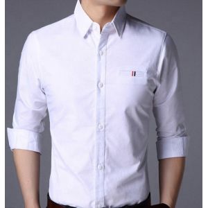 Vintage Custom Cotton All Over Print Plus Size Casual Long Sleeve Men's