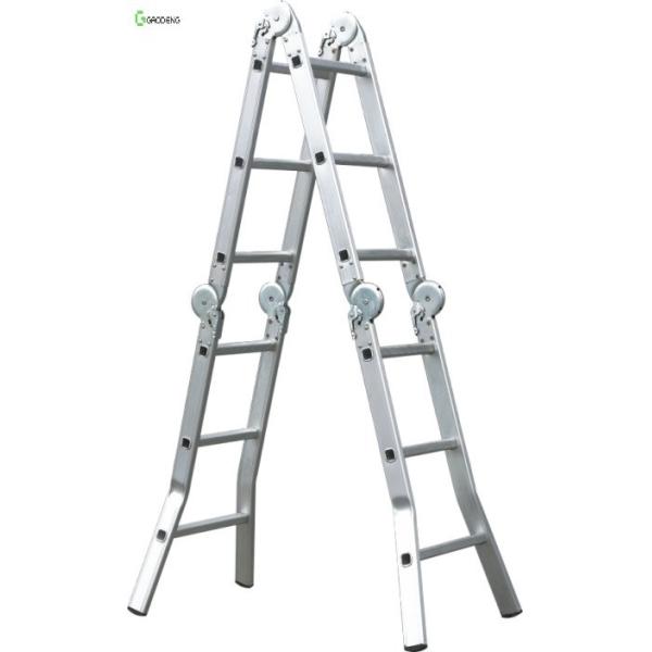 Buy Silver Oxide Folding Aluminum Step Ladder Heavy Duty at wholesale prices