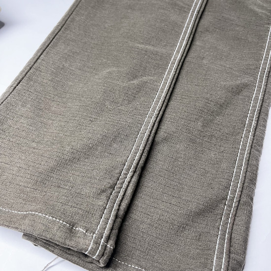 Buy OEM Brown Coloured Stretch RFD Denim Fabric Material at wholesale prices