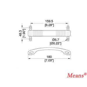 Fender Molded Rubber Amplifier Handle, Brown color, MS-H0394