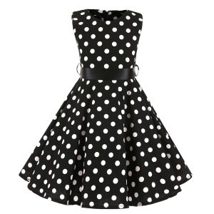 Polka Dot Flower Show Skirt Retro Cotton Kids Clothing