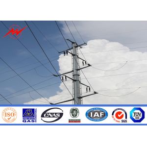 Conoid / Multi-Pyramidal Galvanized Electrical Power Pole , 69kv Electrical