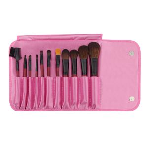 Red Beautiful Travel Foundation Makeup Brushes Professional Set 11 Piece
