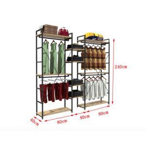 Modern Style Clothing Shop Display Racks Wall Mounted Clothing Rack For Shopping