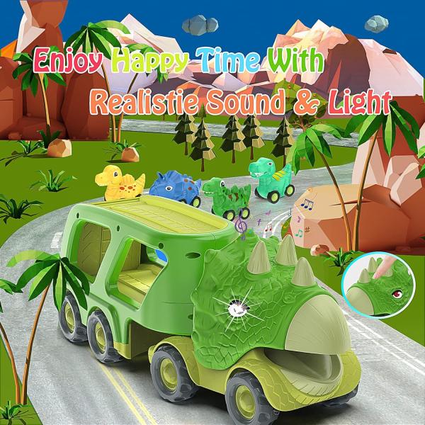 18M Kids Toddler Friction Power Dino Car Toy Perfect Christmas Birthday Surprise Gift
