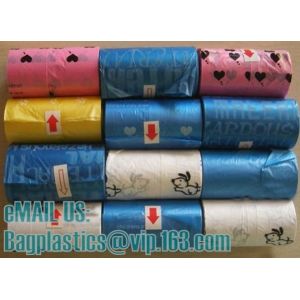 Pet Dog Waste Poop Bag With Printing Doggy Bag, Rubbish Bag Pet cleaning bag Pet