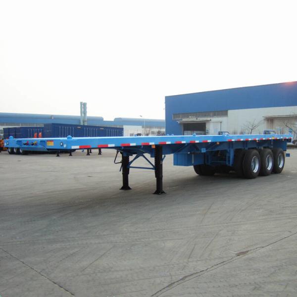 Buy 3 Axle CIMC Container Platform 80ton 48ft Flatbed Trailer at wholesale prices
