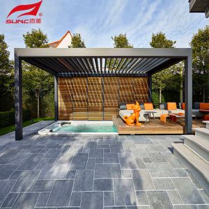 Smart Remote Controlled Aluminum Garden Pergola Waterproof Windproof Gazebo