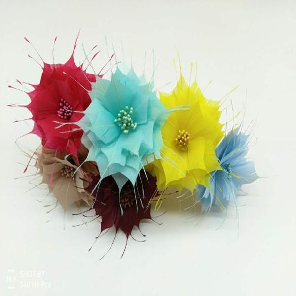Revamp Your Millinery Game with 5*10 cm Goose Feather Flower Mount and Wire Accessory