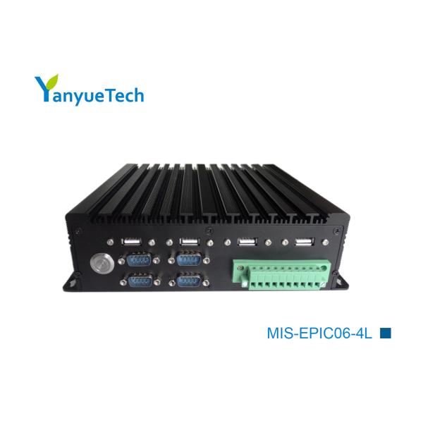 MIS-EPIC06-4L Fanless Box PC / IPC Industrial Computer U Series CPU 4 Network 6