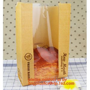 Customize Translucent Window Brown Greaseproof Kraft Paper Bag Special Opp