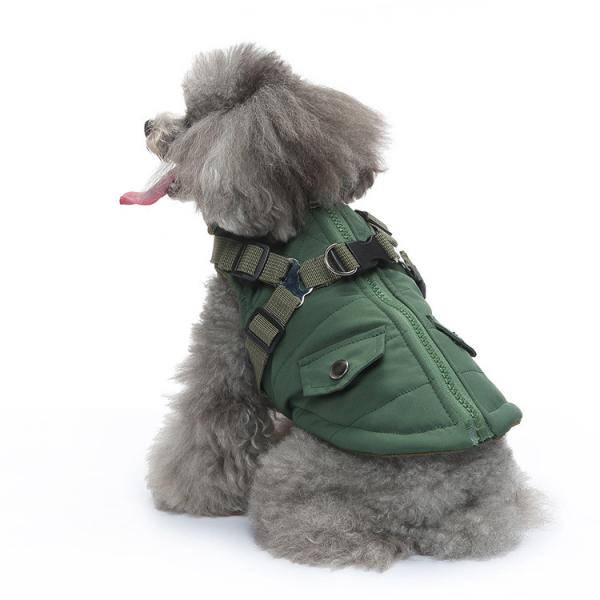 Buy Winter Pet Jacket Dog Clothes Traction Zipper Pattern Stay Warm at wholesale prices