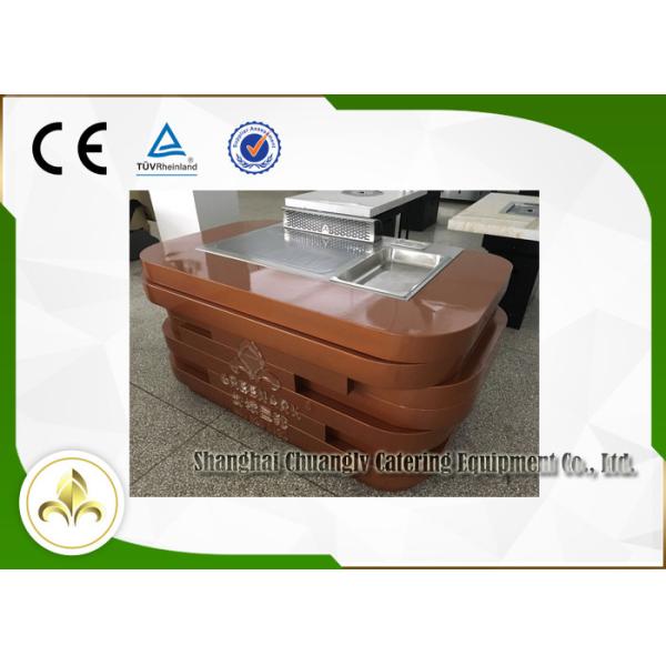 Mobile Teppanyaki Grill Portable Hibachi Table Electromagnetic Induction Heating