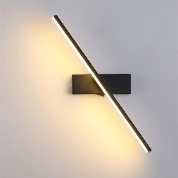 330° Rotatable LED Wall Light Minimalist black Bathroom Strip mirror front light(WH-MR-81)