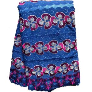 Multi Color 125cm Swiss Voile Lace Coloured Embroidery Fabric Rhinestone