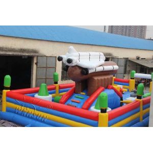 Aerospace Theme Inflatable Fun City , Water Resistant Giant Bouncy House