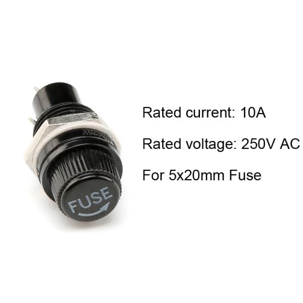 R3-12 H3-12 10A 250V 5X20mm Finger Grip Knob Type Screw Cap Panel Mount Fuse Holder