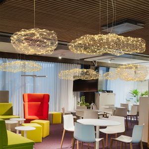 Quality Nordic Art Hollow Cloud Design Pendant Lights Creative Bedroom Hotel Hall Gypsophila Chandeliers(WH-MI-197) for sale