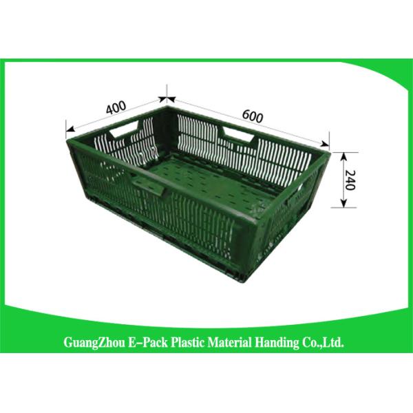 Durable Mesh Ventilated Folding Plastic Crates Portable Stackable 600 * 400 *