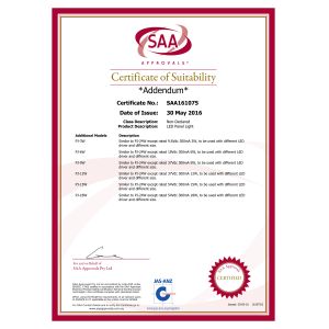 ZHONGSHAN WOSEN LIGHTING TECHNOLOGY CO., LTD. Certifications