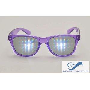 Party Plastic Frame 3D Diffraction Glasses , Durable Rainbow Prism Glasses
