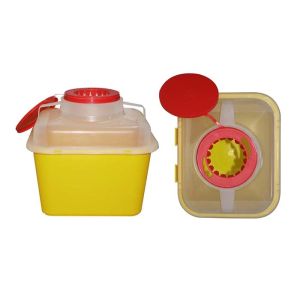 7 Litre Sharps disposal container, Sliding Lid, Red,Sharps Container |