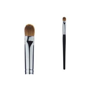 Wood Handle Weasel Hair Eyeshadow Blending Brush With Sliver Aluminum