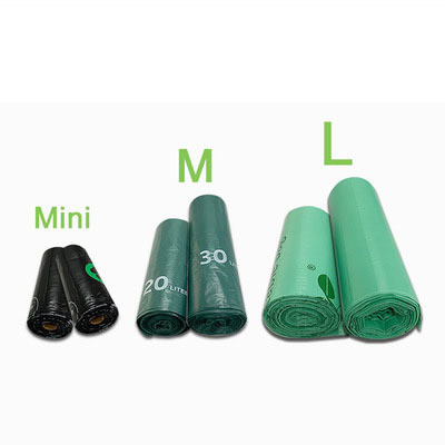 Buy Wastebasket Liners Biodegradable Plastic Bags With Handles For Home And Office Flexo Printing Surface Handling at wholesale prices