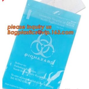 3-wall Biohazard Specimen Bags, Laboratory Specimen Transport Bags, Two Pocket