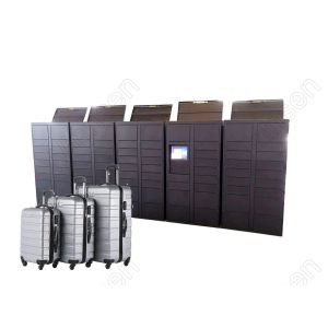 Credit Card Payment 32" Luggage Lockers With Advertising Screen