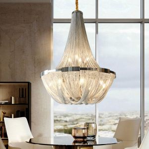 Large Luxury Modern Metal Tassel Chandelier For Wedding Decor