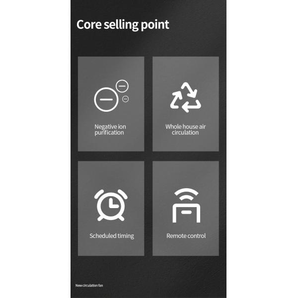 25.8*26.8*101.5cm Household Lownoise Leafless Purification Fan Bladeless Fan with TUYA