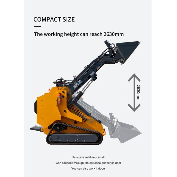 Easy Hightop Mini Skid Steer Loader With 0.2m3 Bucket Capacity And 1535mm Max Dumping Height
