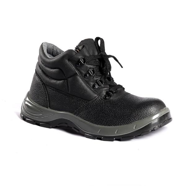 Black High Top Work Shoes Durable Leather Labor Footwear Standard Steel Toe Steel Plate Anti-Puncture Safety Shoes