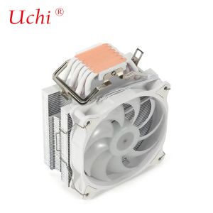 White 6 Pipe Computer Cpu Cooler Dual Fan RGB Heat Sink PC Computer