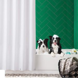 White Wholesale PEVA Plastic Waterproof Thick Bathroom Shower Curtains With