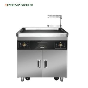 Commercial Kitchen Multifunctional Mobile Teppanyaki Grill Table with Double