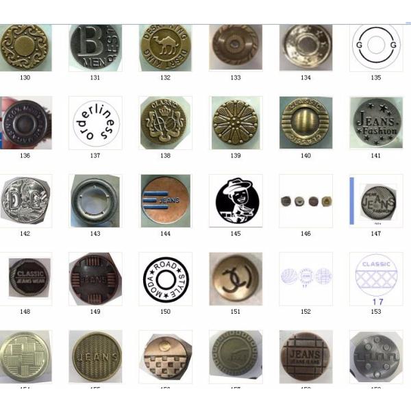 wholesale Custom Logo 17MM 20MM Iron Stainless steel Brass Jeans Button Bottons